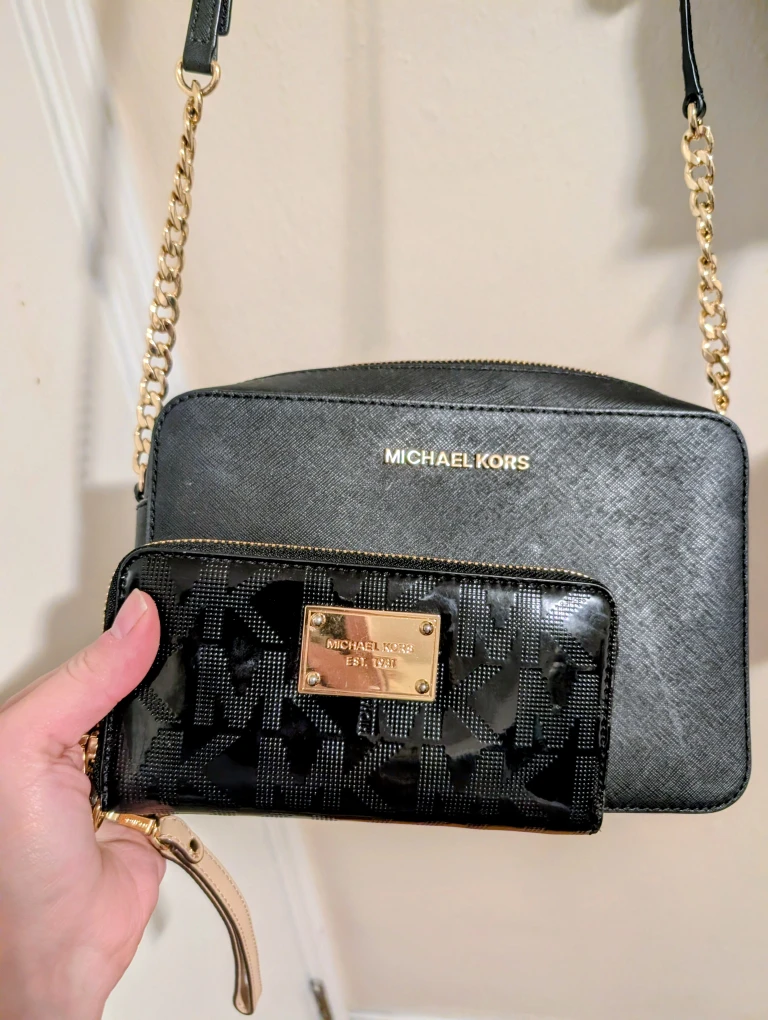 Michael Kors Black Crossbody Bag & Wallet Set
