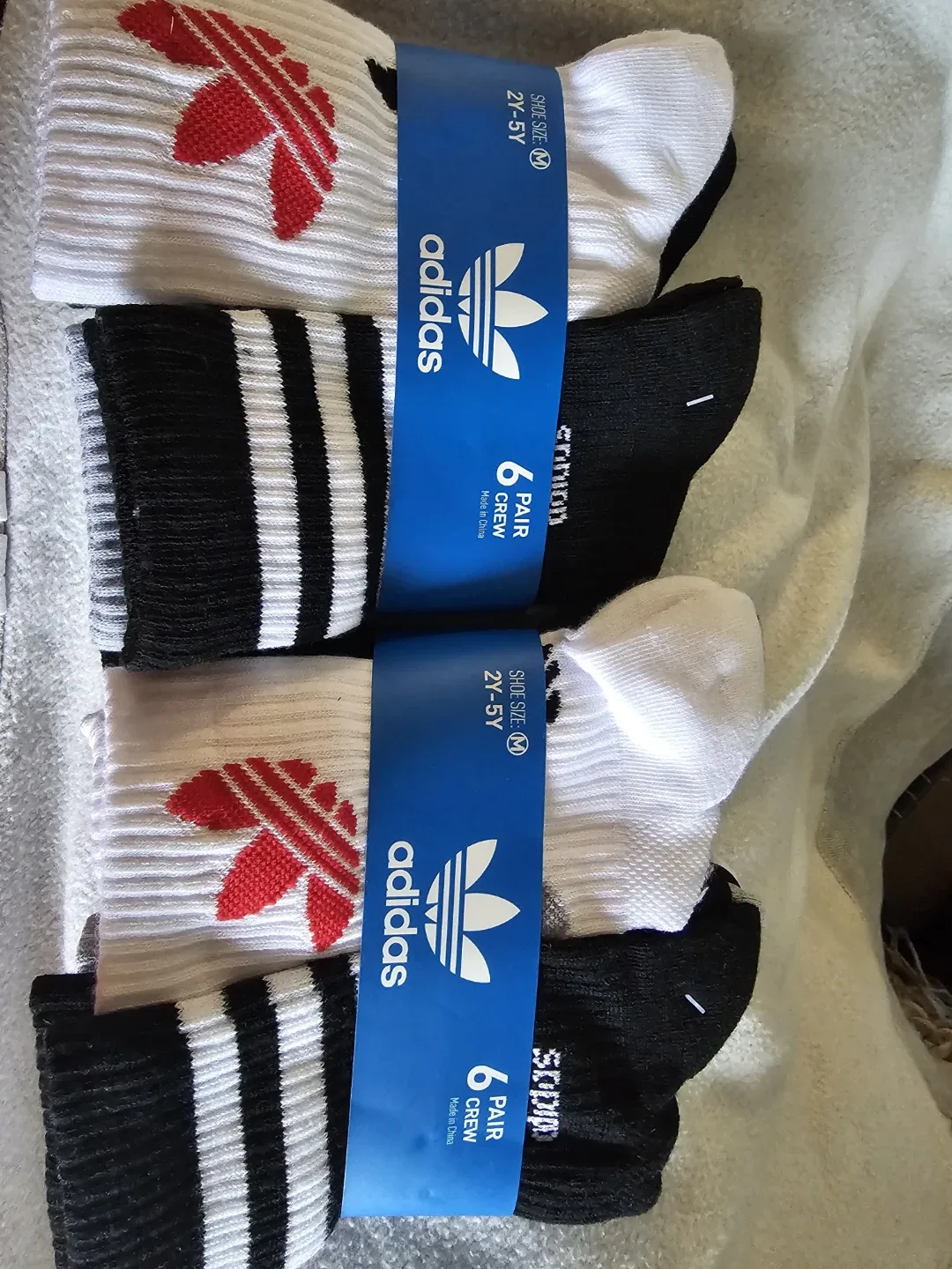 Adidas 6-Pair Crew Socks, Size 2Y-5Y image indicator(2)