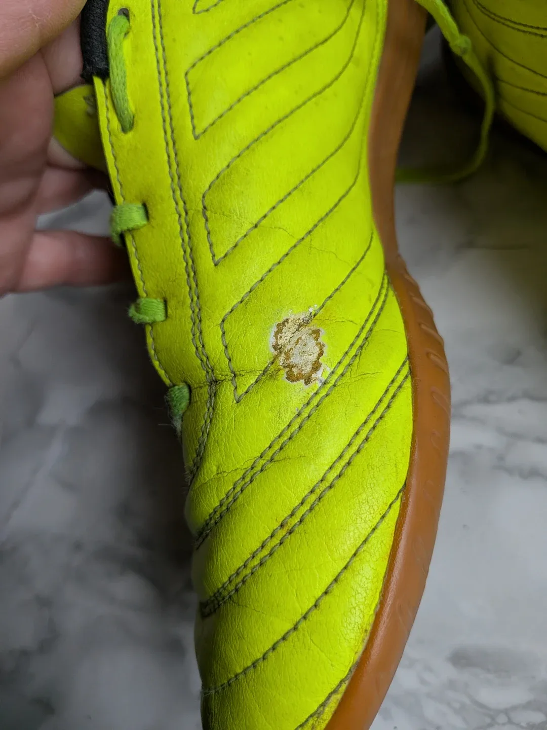 Adidas Men's size 7.5 Copa Yellow Soccer Shoes - wear on side image indicator(8)