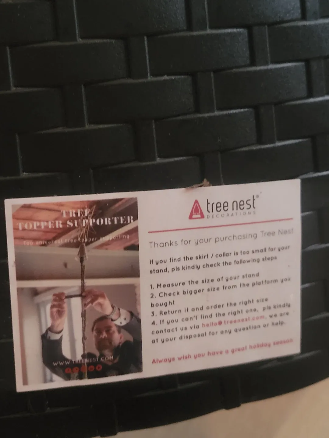 Magnetic Black Basketweave Tree Nest Skirt. Christmas Decor image indicator(7)