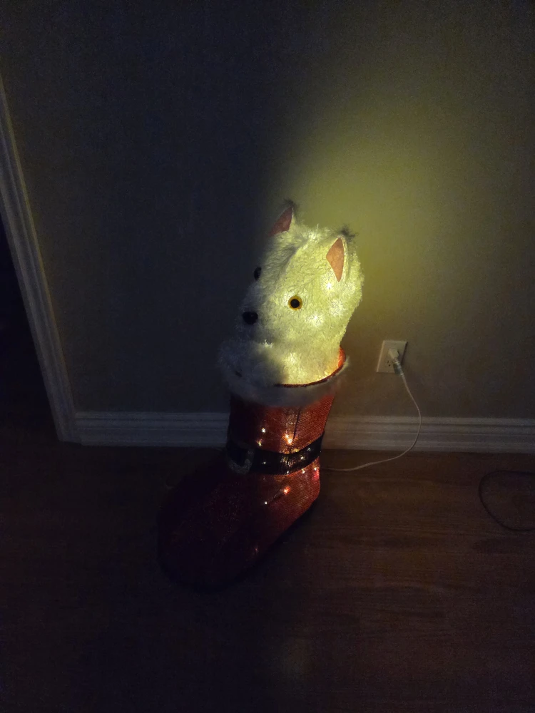 Dog in Santa Boot Christmas Decoration - photo 5