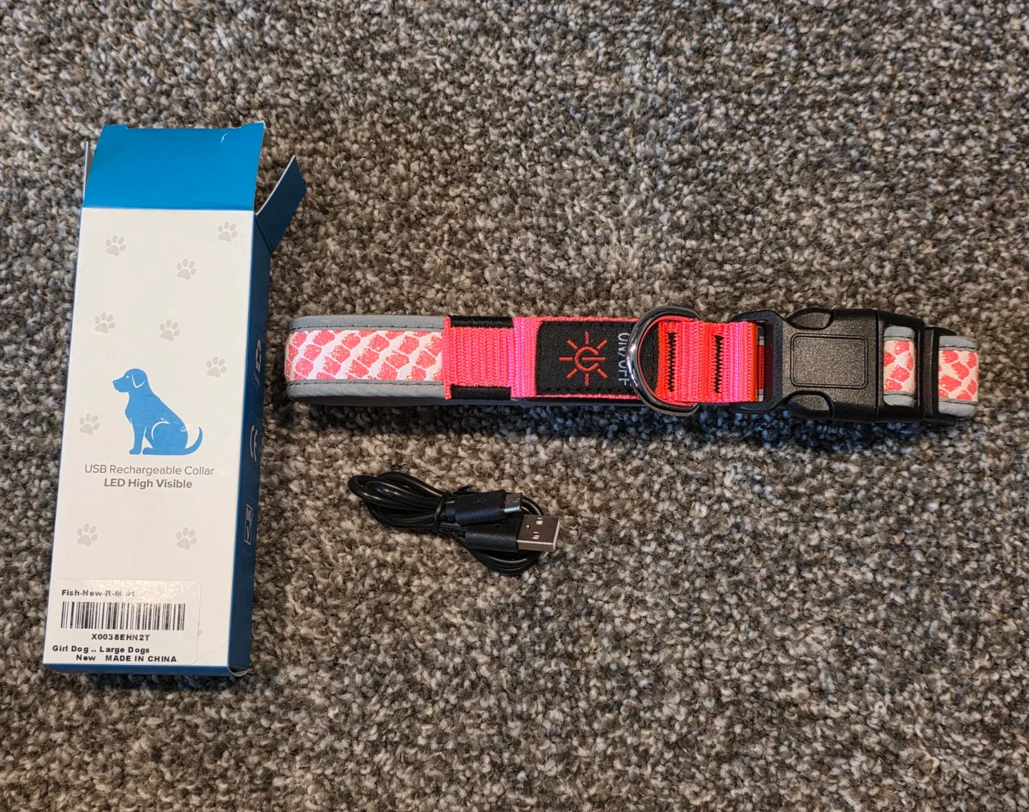 USB Rechargeable LED Dog Collar - pink! image indicator(5)