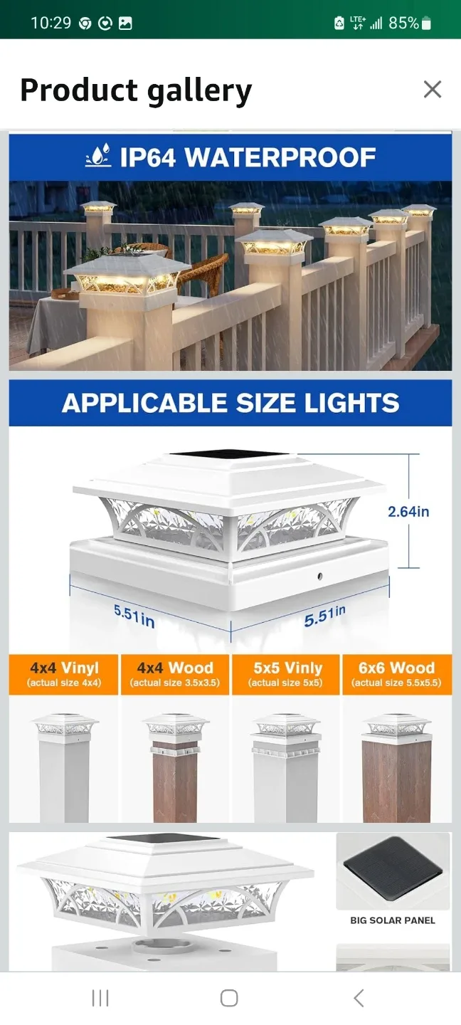 APONUO Fence Post Solar Lights - 12 Pack image indicator(10)