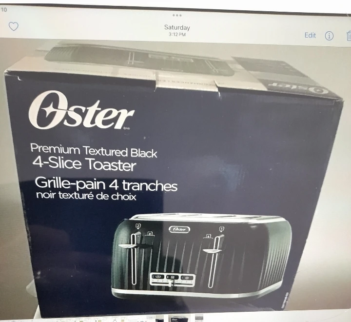 Oster Premium Textured Black 4-Slice Toaster - New in Box!