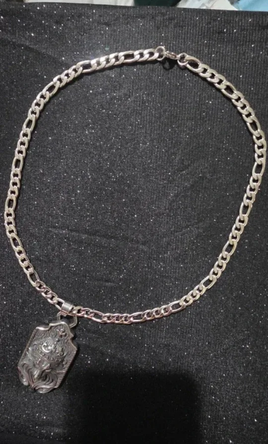 Silver Lion Pendant Necklace stainless steel image indicator(3)