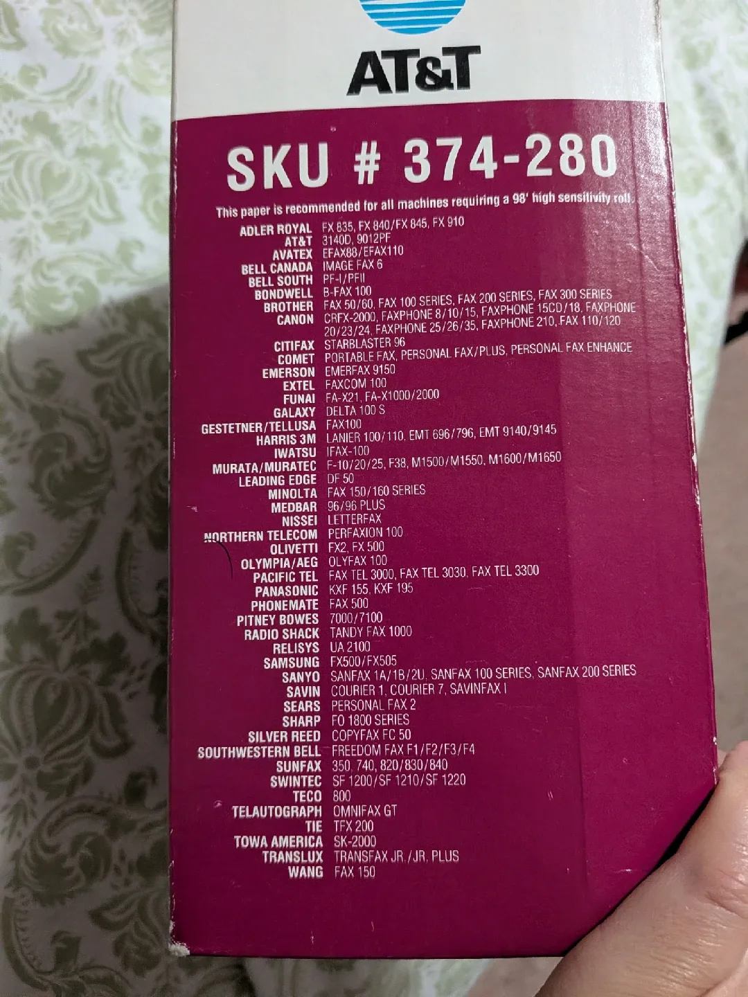 AT&T High Sensitivity Fax Paper - 5 Rolls left, 98 ft long image indicator(4)