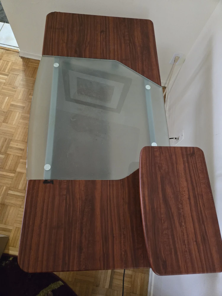 Wood and Glass Computer Desk - photo 3