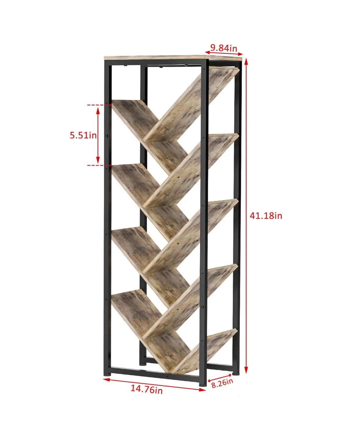 Bookshelf with Chevron Design - 9 tier 🥕 - photo 3