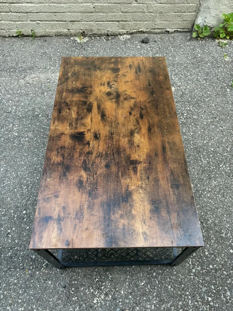 Wooden Coffee Table with Metal Frame - Brand  VASAGLE image indicator(4)