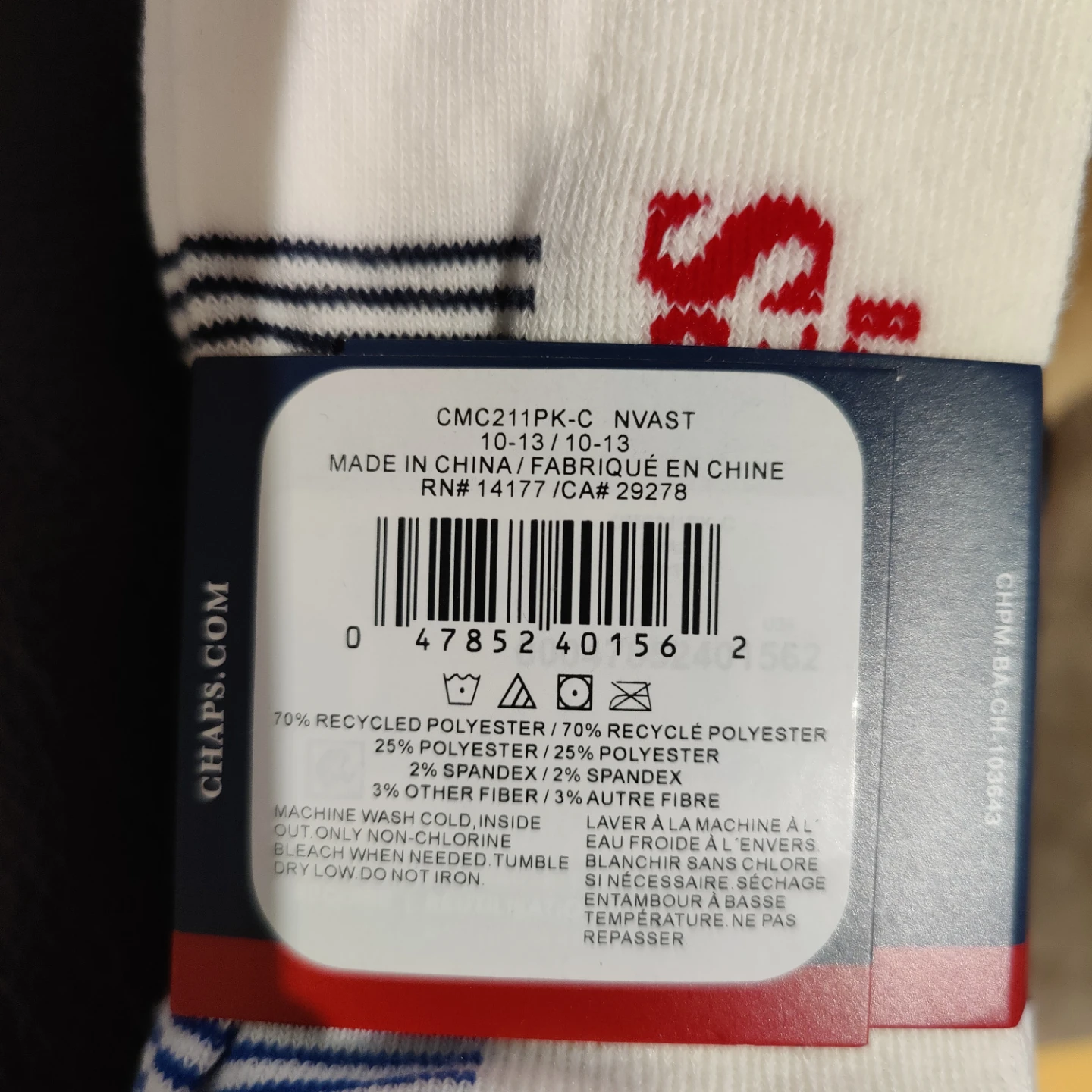 New Chaps 3-Pair Socks, Size 10-13 - photo 3