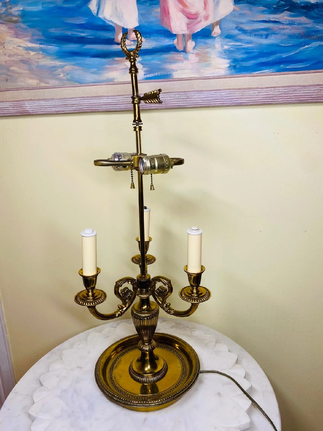 Vintage Brass Candelabra Table Lamp