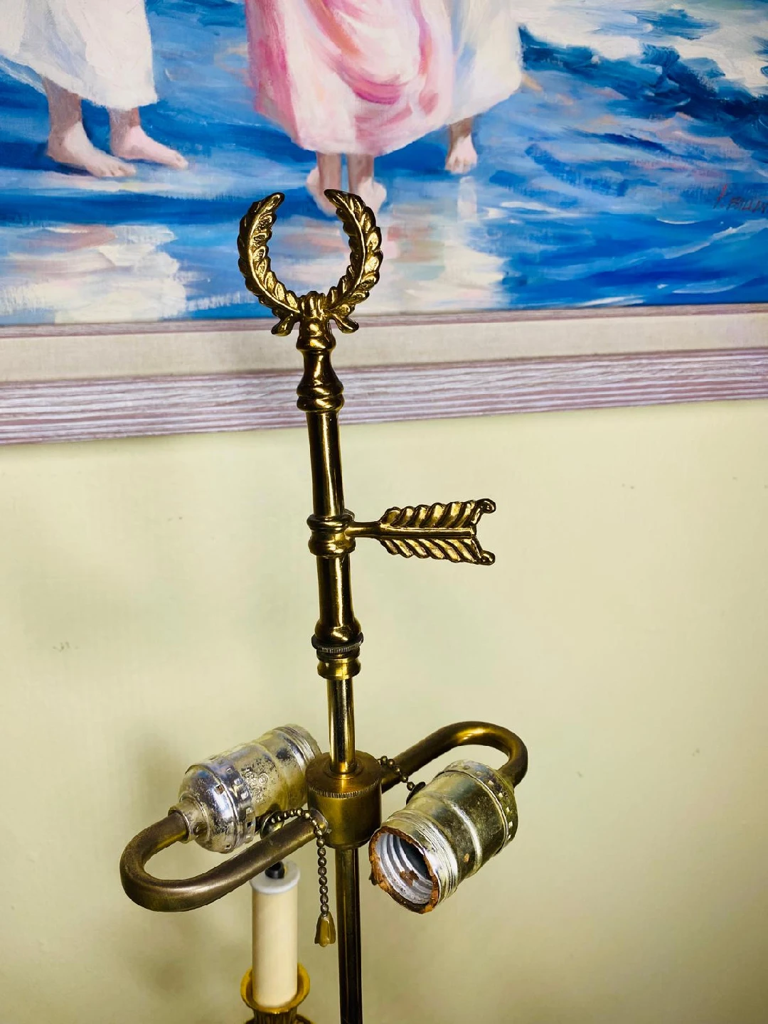 Vintage Brass Candelabra Table Lamp - photo 2