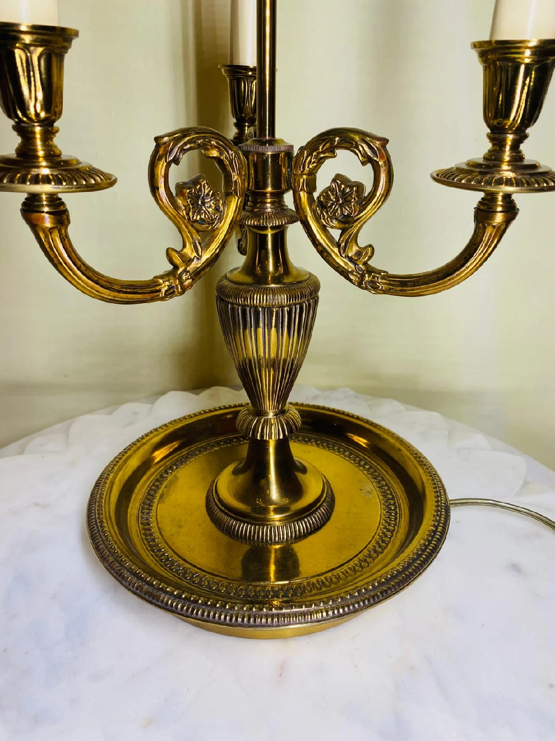 Vintage Brass Candelabra Table Lamp - photo 3