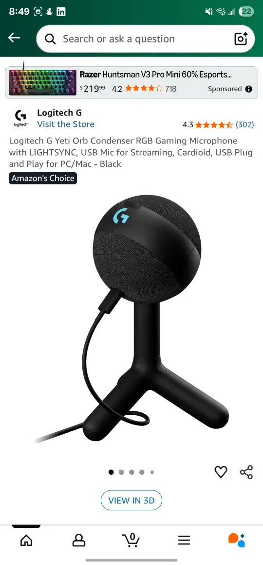 Logitech G Yeti Orb RGB Gaming Microphone - Black image indicator(4)
