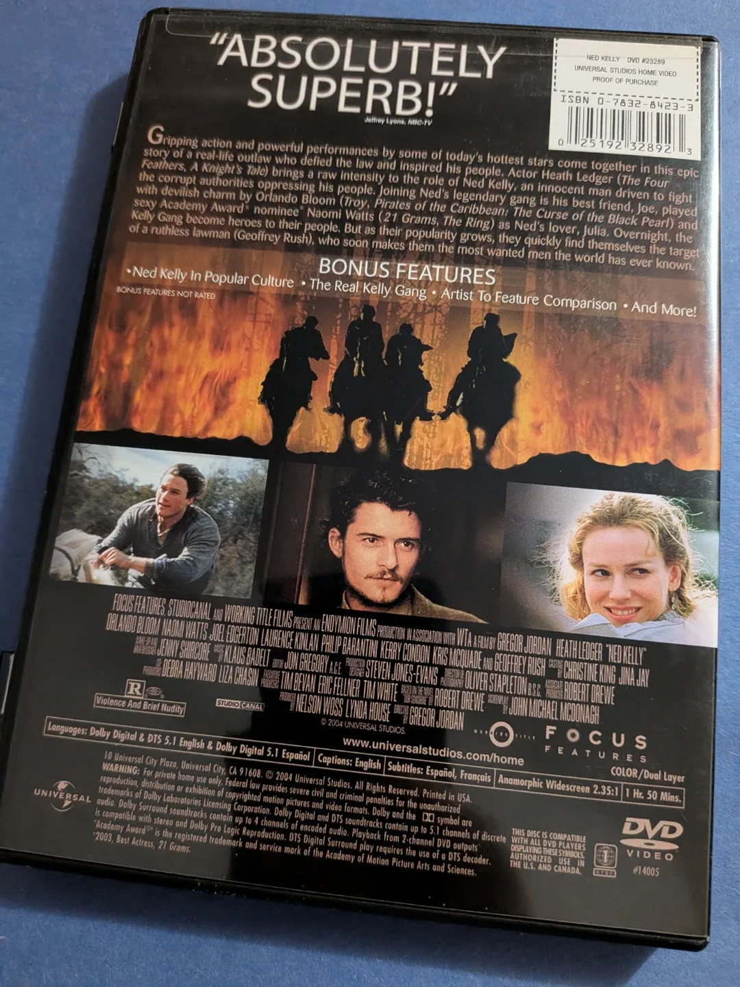 Ned Kelly DVD Heath Ledger, Orlando Bloom True Story image indicator(2)