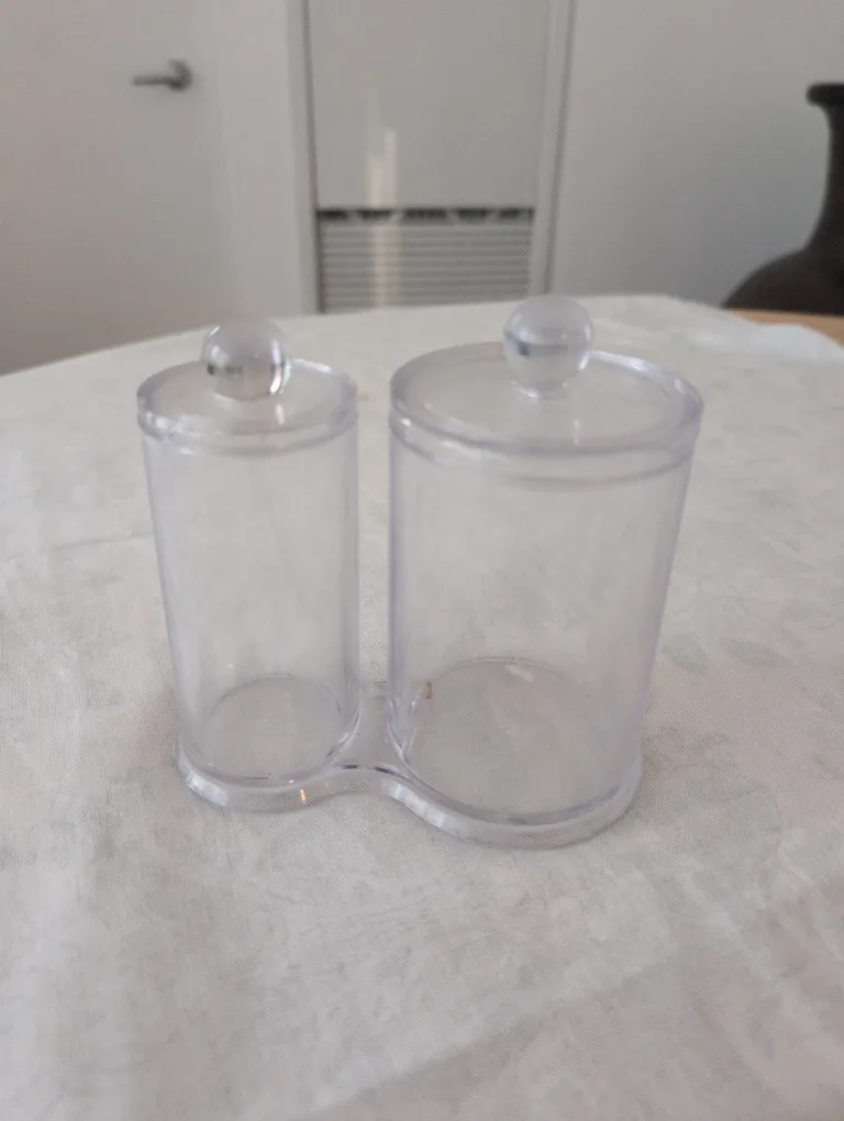 Clear Acrylic Cotton Swab and Pad Holder