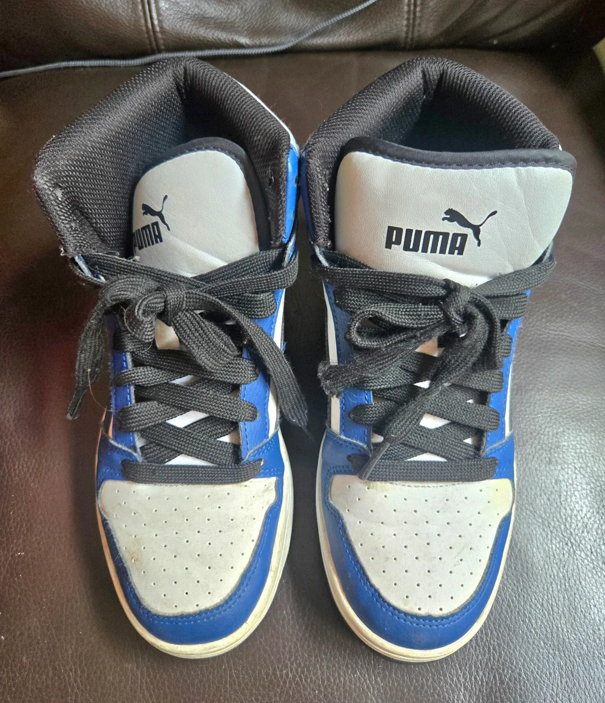 PUMA Rebound Layup High Top Sneakers Blue White Size 5C image indicator(9)