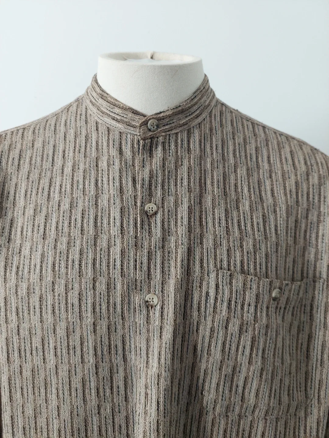 Striped Brown Long Sleeve Shirt thumbnail