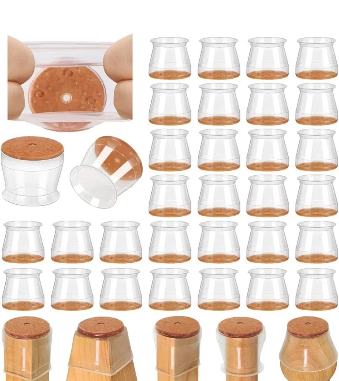 20Pcs Chair Leg Floor Protectors for Hardwood Floors Silicone..