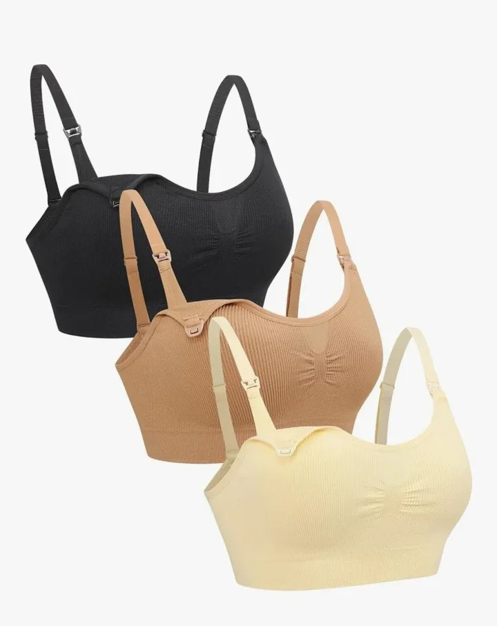 Nursing Bras - Black, Beige, Yellow