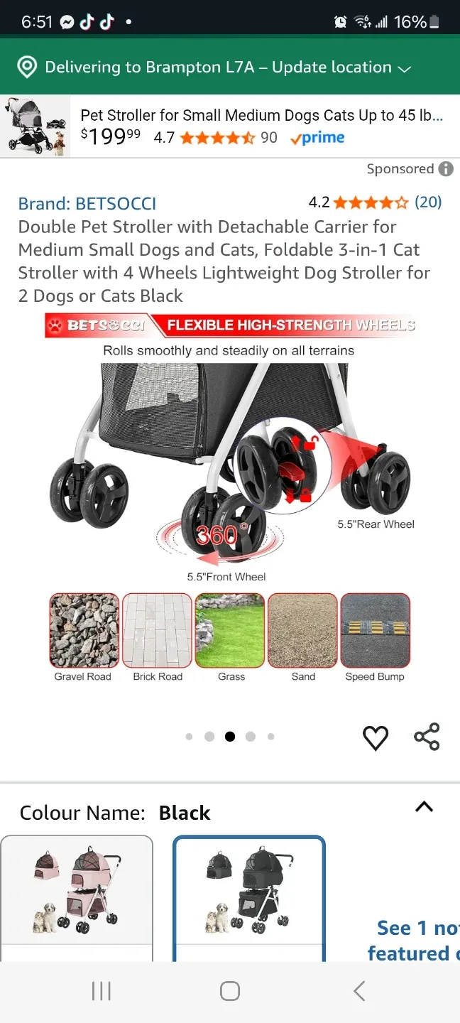 Double Pet Stroller with Detachable Carriers brand new image indicator(4)