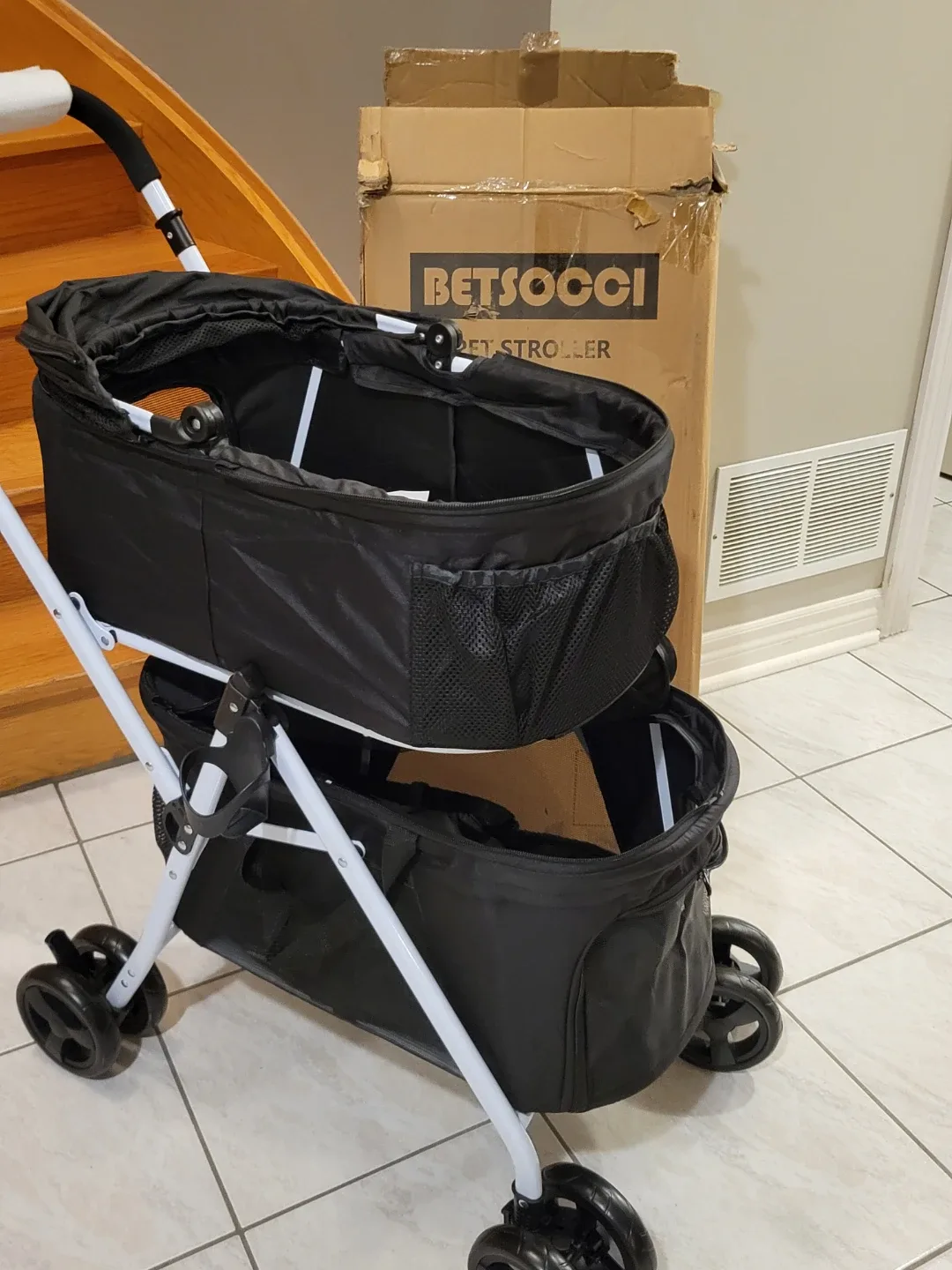 Double Pet Stroller with Detachable Carriers brand new image indicator(7)