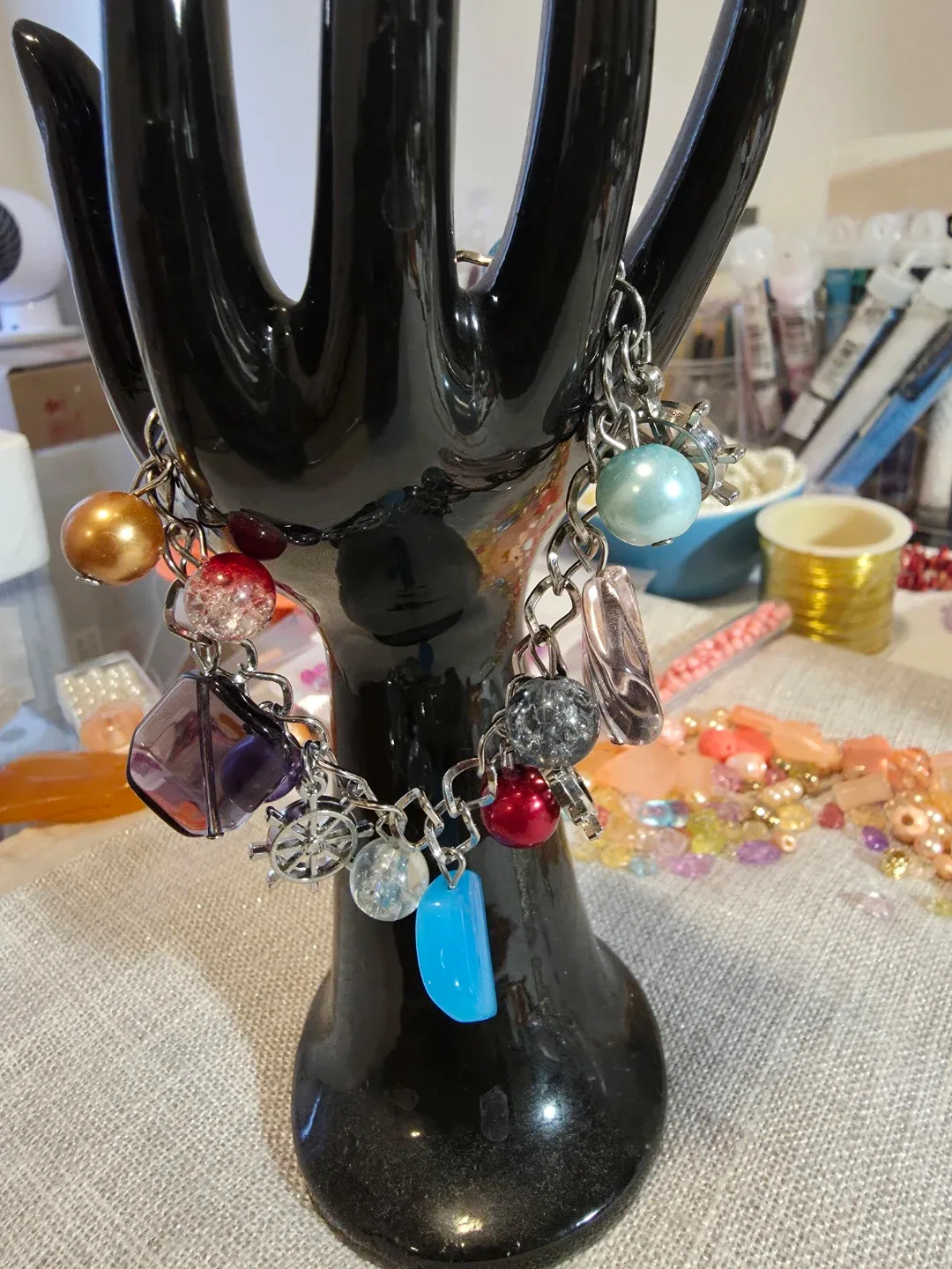 Charm Bracelet - Handmade Silver Chain image indicator(5)