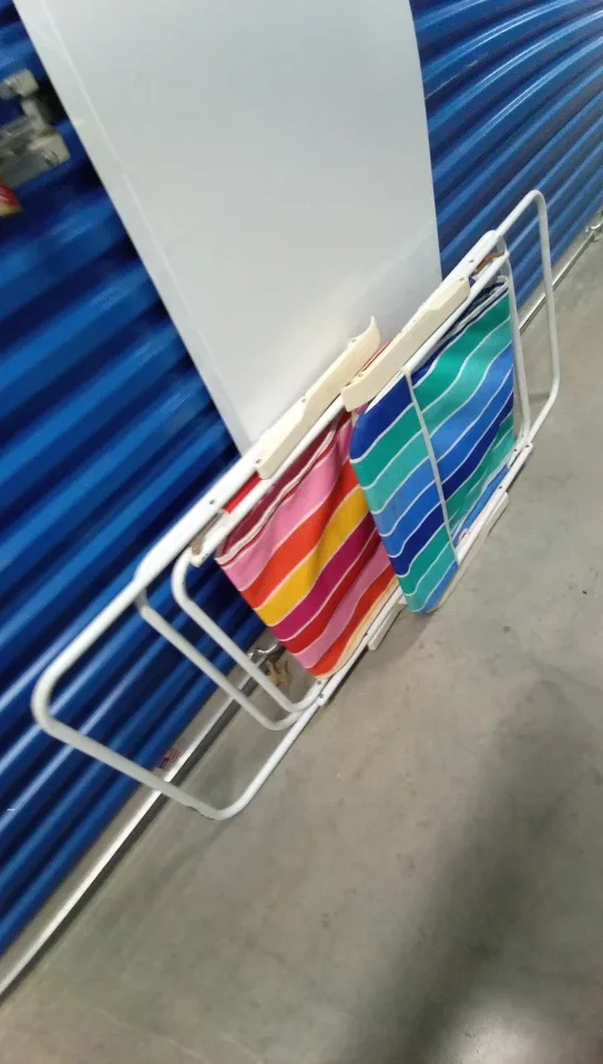 Two Striped Folding Beach Chairs image indicator(2)