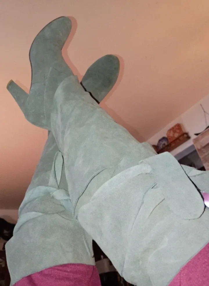 Gray Suede Jeffrey Campbell Libby Wrap Boots sz 7 thumbnail