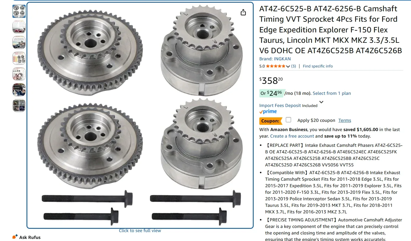 Camshaft Timing Sprocket for Ford Cars BNIB image indicator(2)