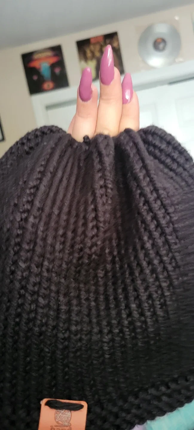 Handmade Knitted Black Beanie image indicator(2)