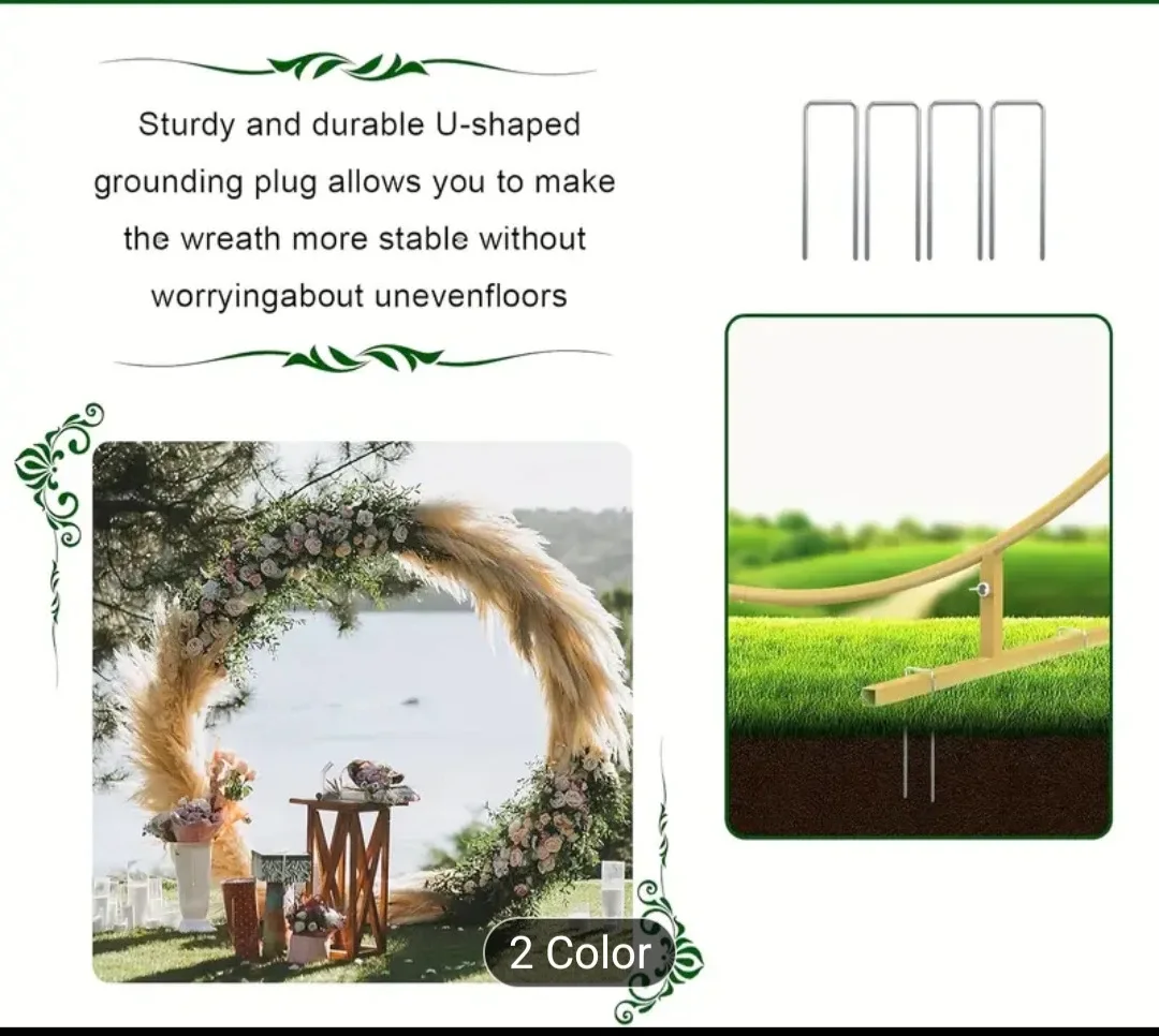 Golden Round Wedding Arch Backdrop Stand - 8.2FT image indicator(6)