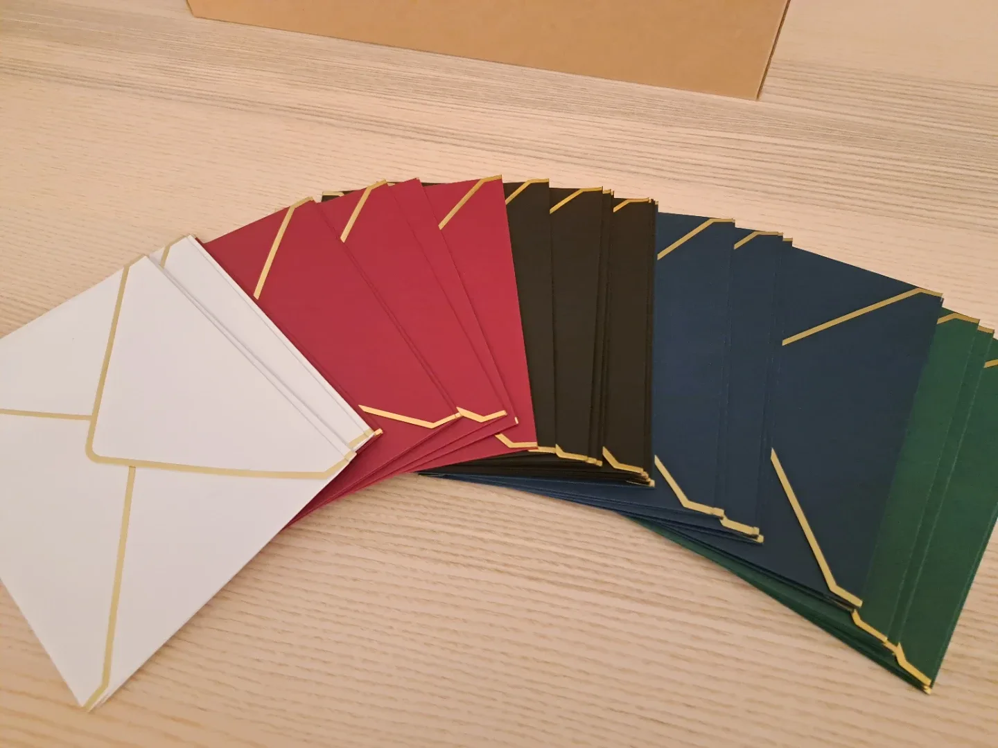 🥕 Assorted Colour Envelopes with Gold Trim 🥕