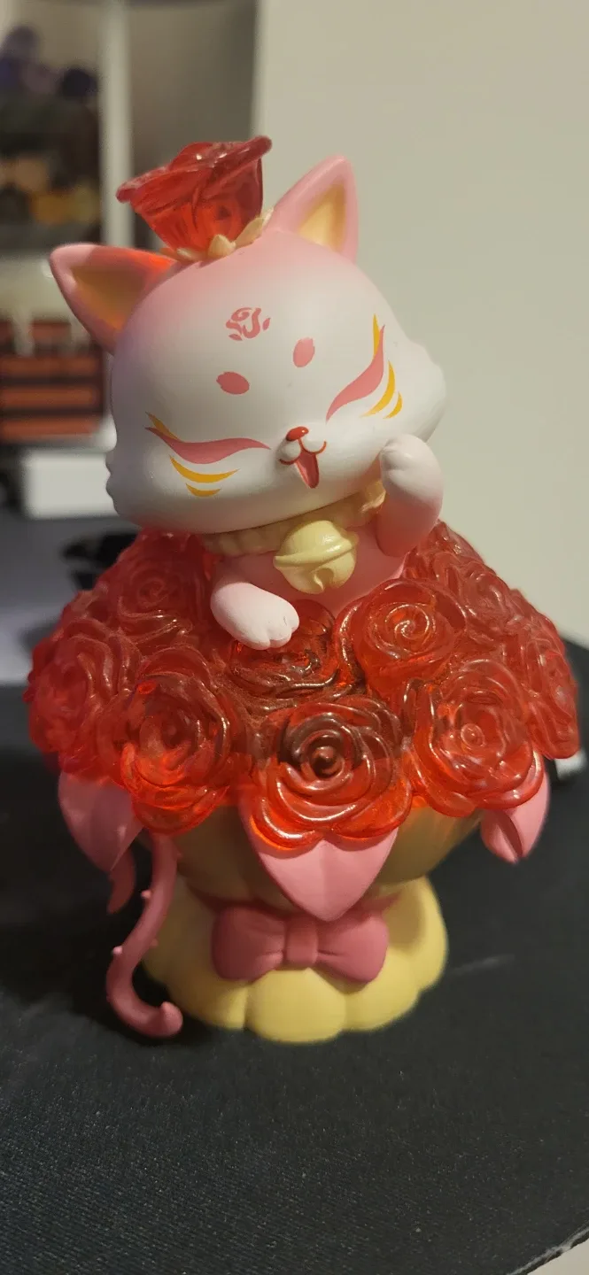 Pink fox figurine from a blind box