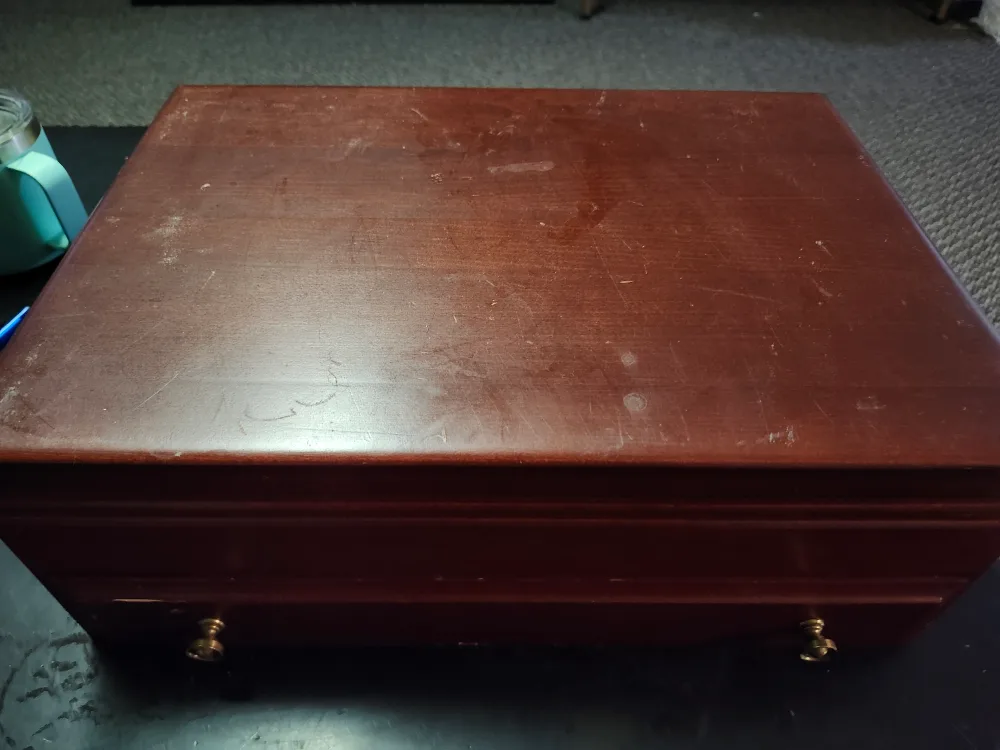 Vintage Silverware Set in Wooden Box image indicator(3)