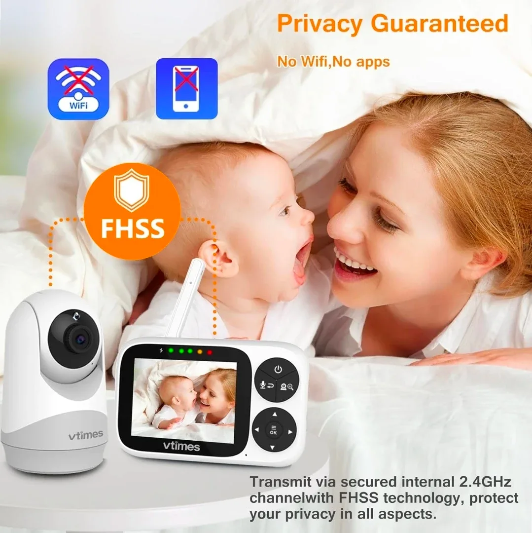 vTimes Baby Monitor with IPS Screen image indicator(3)