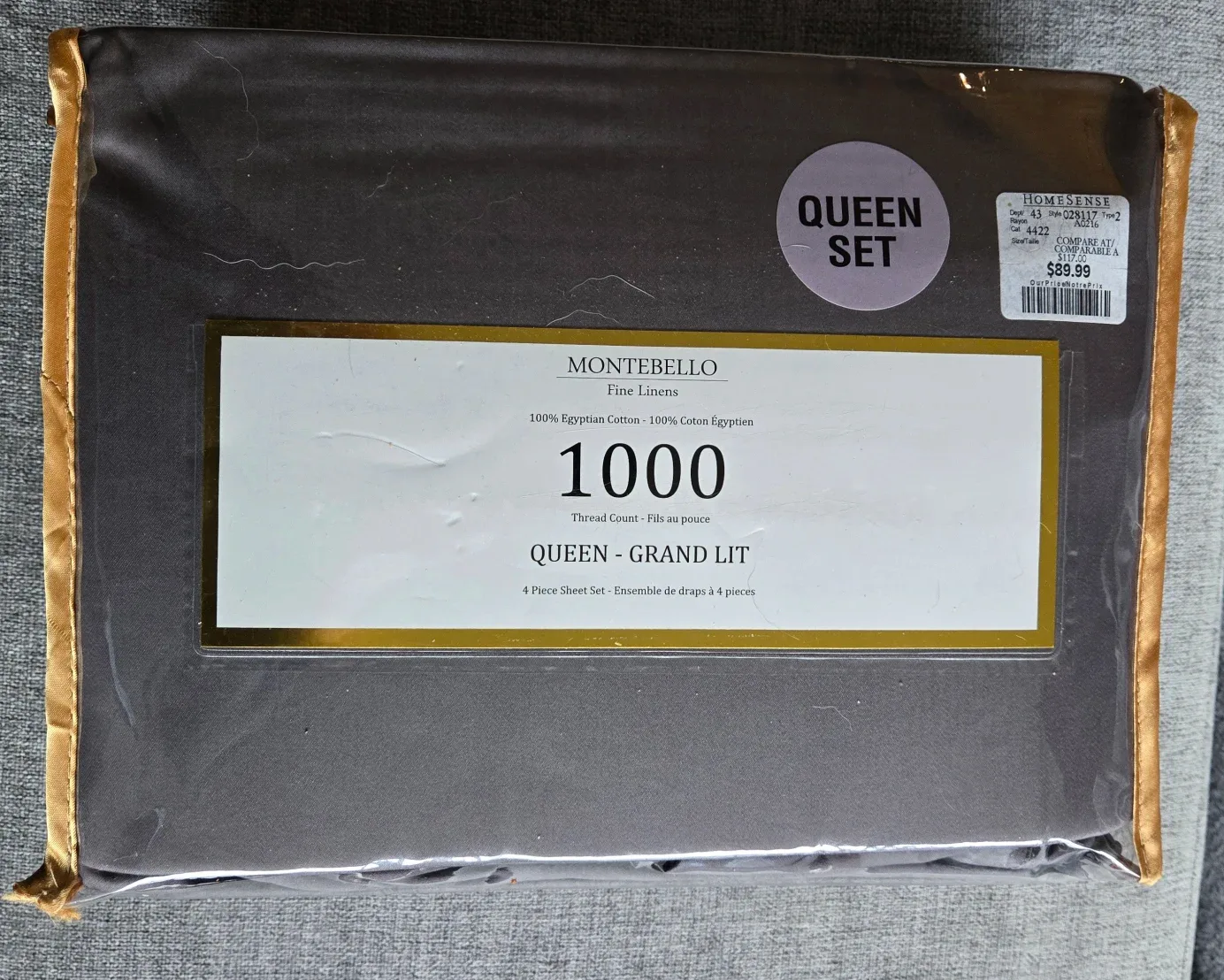 Queen Sheet Set: 1000 Thread Count, New