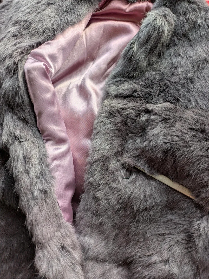 Grey Rabbit Fur Coat image indicator(6)