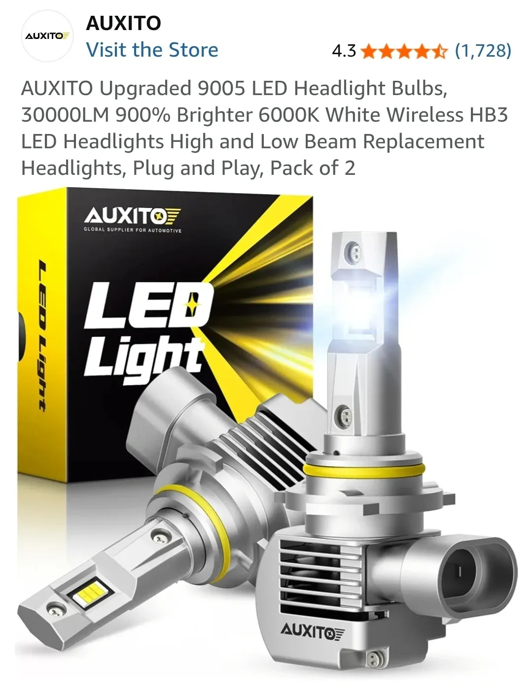 AUXITO 9005 LED Headlight Bulbs