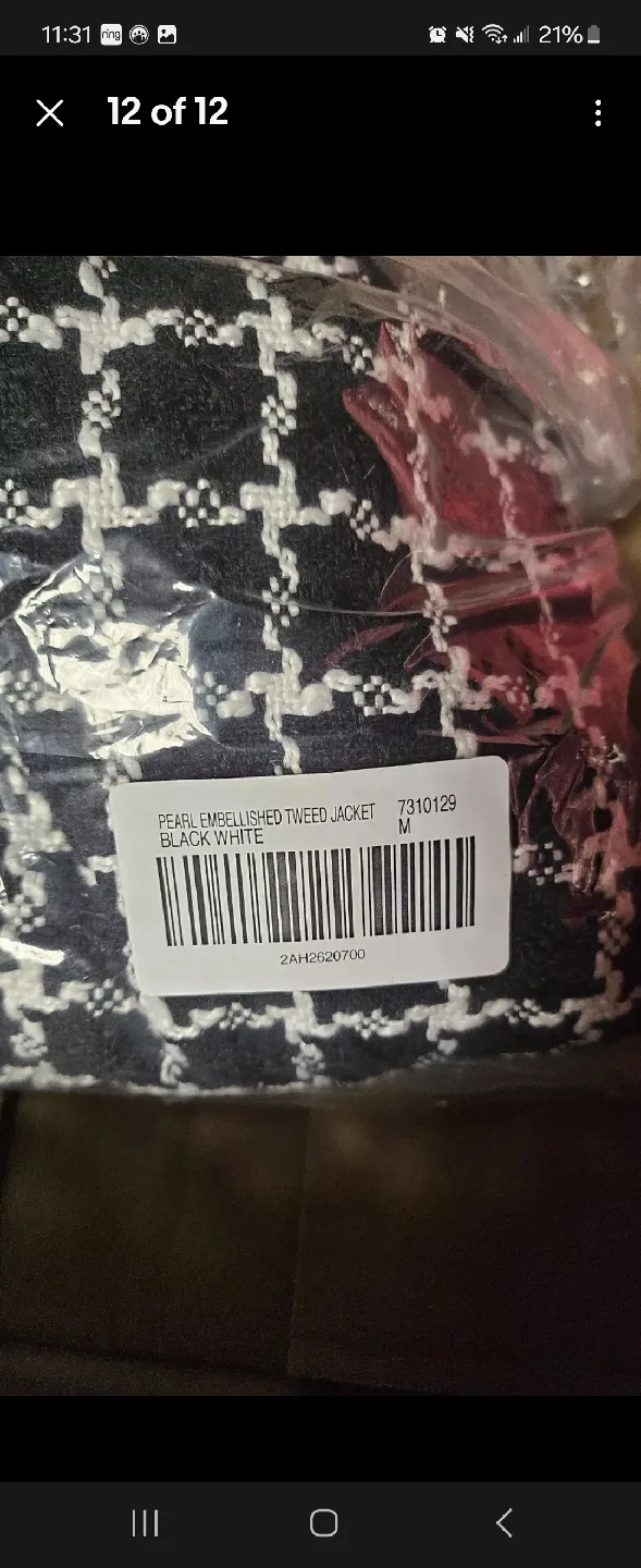 Boston Proper Houndstooth Pearl Embellished Jacket - M image indicator(9)