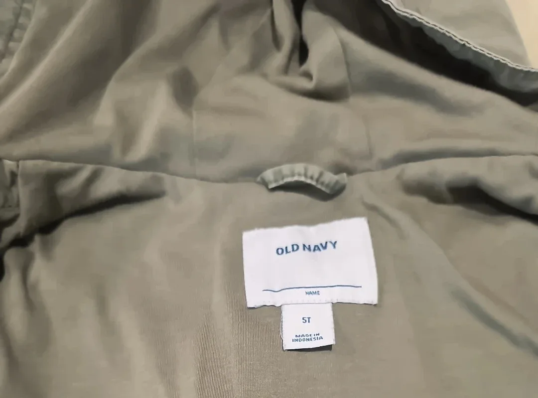 Old Navy 5T Olive Green Hooded Jacket image indicator(5)