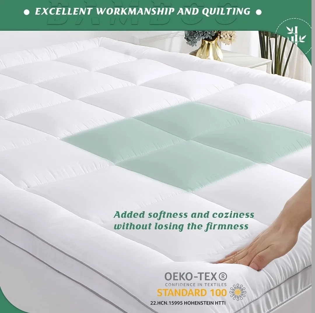 NEW Pillowtop Bamboo Mattress Topper image indicator(4)