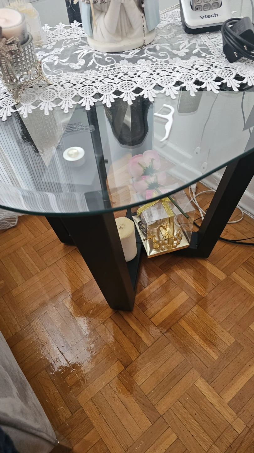 Glass Top Coffee Table with Black Base - photo 2