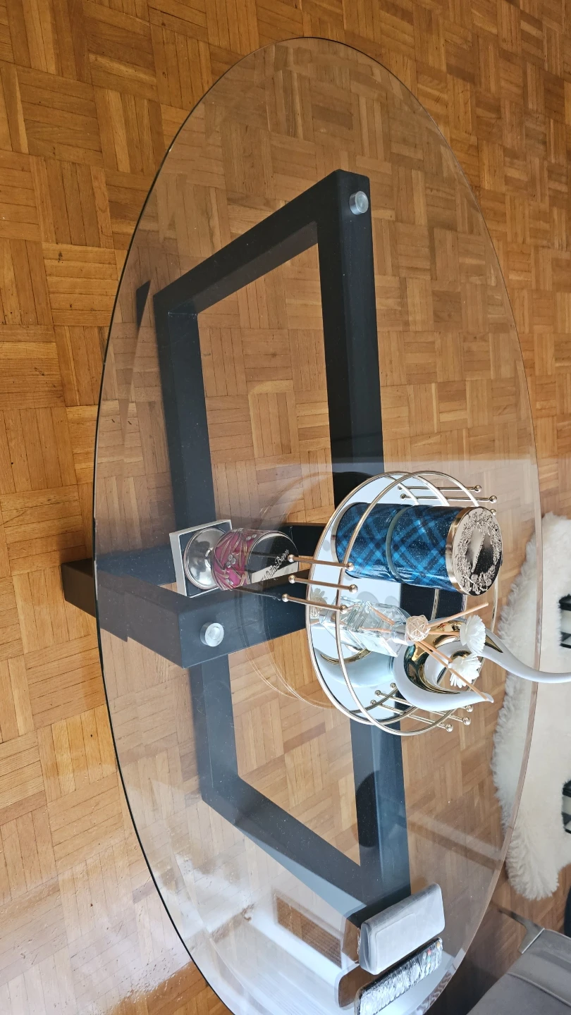 Glass Top Coffee Table with Black Base - photo 4