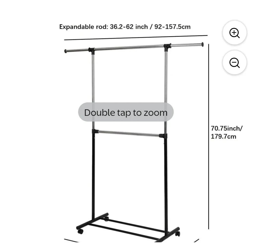 Adjustable Double Rod Clothing Rack image indicator(3)