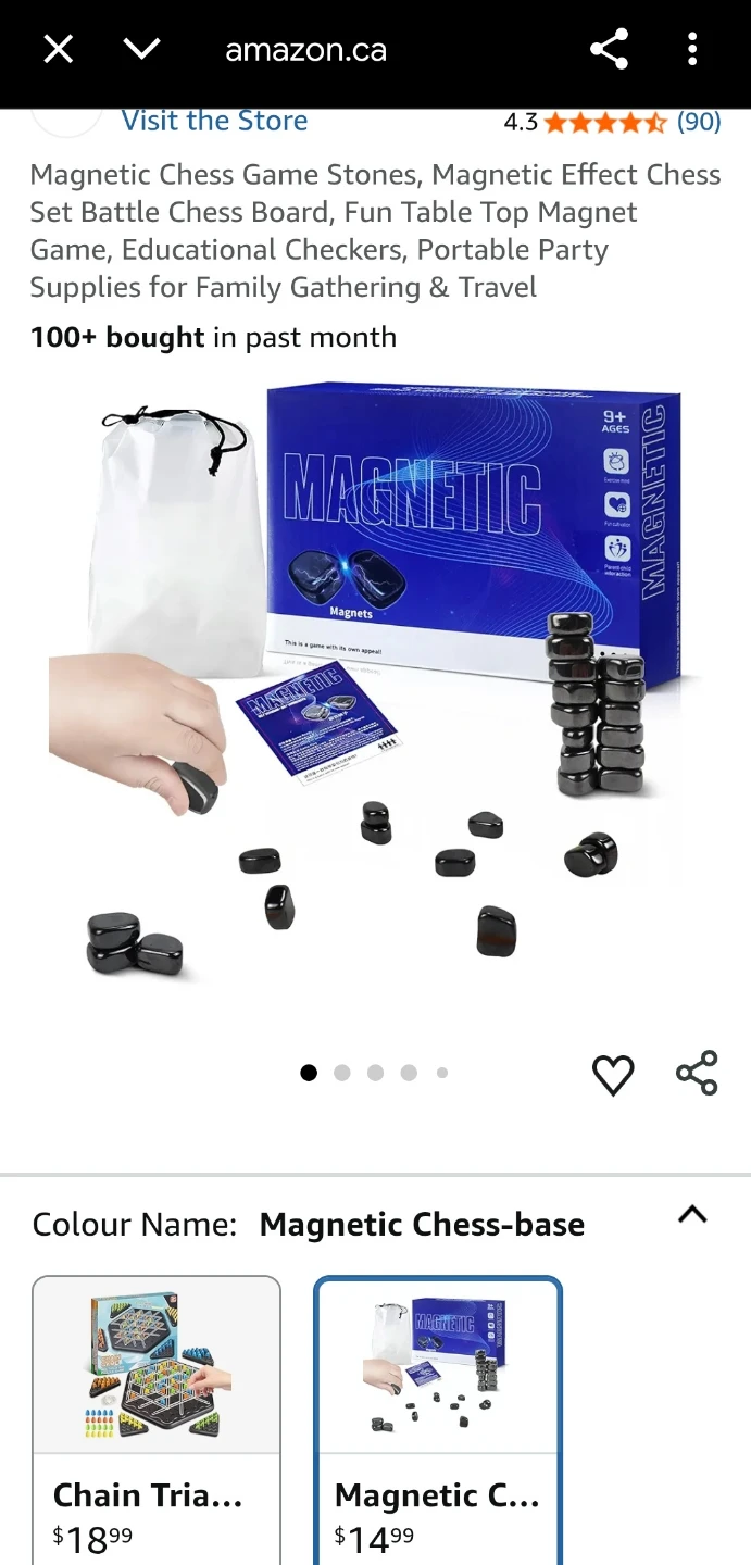 Magnetic Chess Game Stones, New in Box