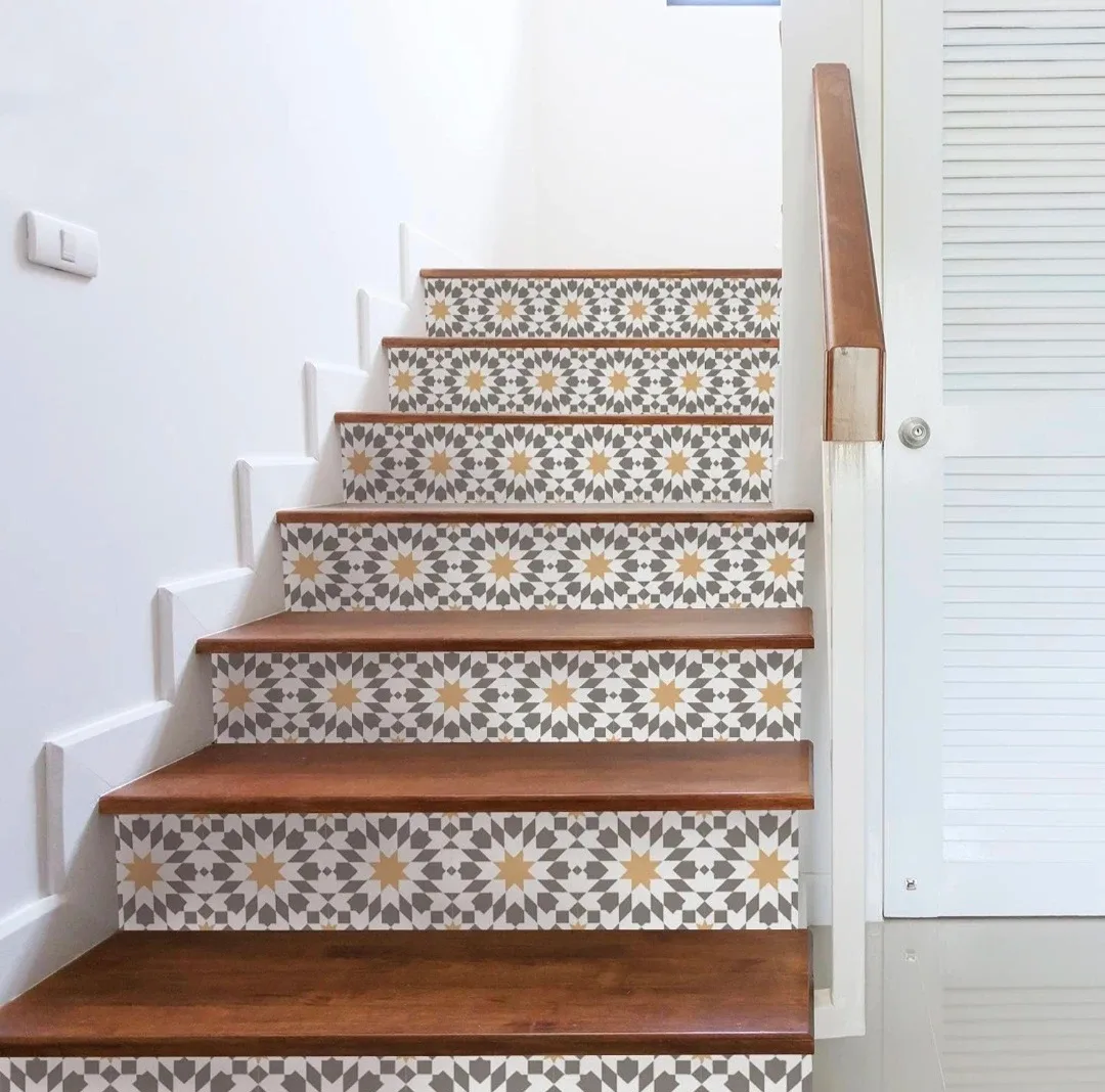 13pcs Moroccan Style Peel and Stick Stair Decals 39.37"X7.08" thumbnail