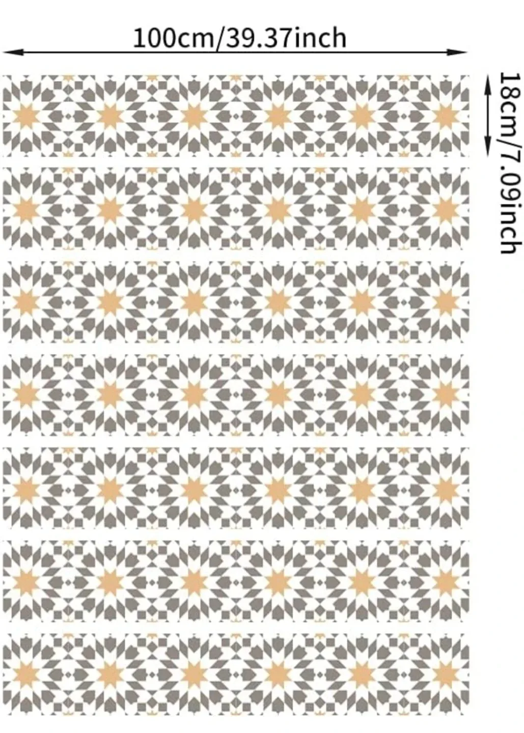13pcs Moroccan Style Peel and Stick Stair Decals 39.37"X7.08" image indicator(2)