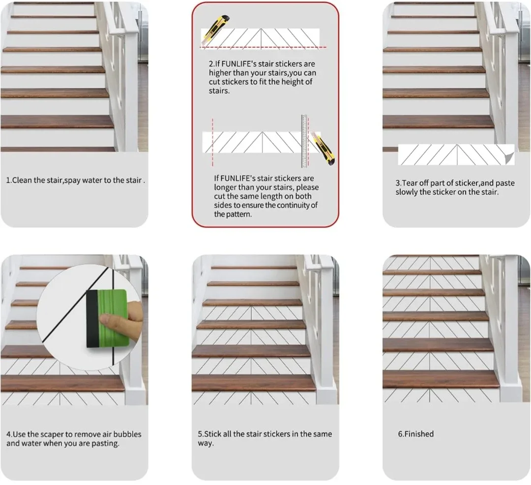 13pcs Moroccan Style Peel and Stick Stair Decals 39.37"X7.08" image indicator(6)