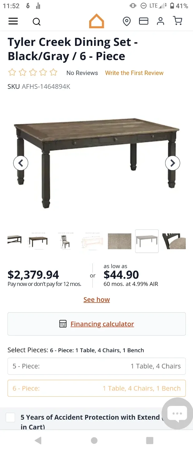 Unused Two Tone Dining Table image indicator(4)